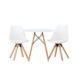Jídelní stůl Danburi - Woodlook / Woodlook MDF + Jídelní židle Zeno - Nature Woodlook / Bílá PP _2