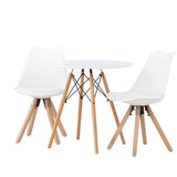Jídelní stůl Danburi - Woodlook / Woodlook MDF + Jídelní židle Zeno - Nature Woodlook / Bílá PP _2