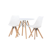 Jídelní stůl Danburi - Woodlook / Woodlook MDF + Jídelní židle Zeno - Nature Woodlook / Bílá PP _2