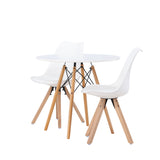Jídelní stůl Danburi - Woodlook / Woodlook MDF + Jídelní židle Zeno - Nature Woodlook / Bílá PP _2