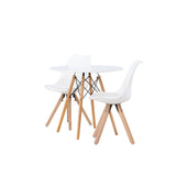 Jídelní stůl Danburi - Woodlook / Woodlook MDF + Jídelní židle Zeno - Nature Woodlook / Bílá PP _2