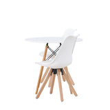 Jídelní stůl Danburi - Woodlook / Woodlook MDF + Jídelní židle Zeno - Nature Woodlook / Bílá PP _2