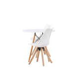 Jídelní stůl Danburi - Woodlook / Woodlook MDF + Jídelní židle Zeno - Nature Woodlook / Bílá PP _2