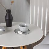 Jídelní stůl Danburi - Woodlook / Woodlook MDF + Jídelní židle Zeno - Nature Woodlook / Bílá PP _2