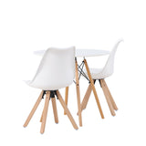 Jídelní stůl Danburi - Woodlook / Woodlook MDF + Jídelní židle Zeno - Nature Woodlook / Bílá PP _2