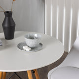 Jídelní stůl Danburi - Woodlook / Woodlook MDF + Jídelní židle Zeno - Nature Woodlook / Bílá PP _2