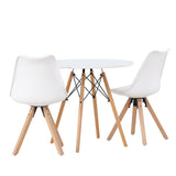 Jídelní stůl Danburi - Woodlook / Woodlook MDF + Jídelní židle Zeno - Nature Woodlook / Bílá PP _2