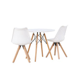Jídelní stůl Danburi - Woodlook / Woodlook MDF + Jídelní židle Zeno - Nature Woodlook / Bílá PP _2