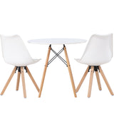 Jídelní stůl Danburi - Woodlook / Woodlook MDF + Jídelní židle Zeno - Nature Woodlook / Bílá PP _2