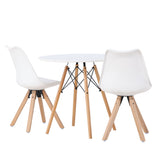 Jídelní stůl Danburi - Woodlook / Woodlook MDF + Jídelní židle Zeno - Nature Woodlook / Bílá PP _2