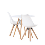 Jídelní stůl Danburi - Woodlook / Woodlook MDF + Jídelní židle Zeno - Nature Woodlook / Bílá PP _2