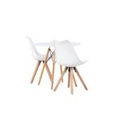 Jídelní stůl Danburi - Woodlook / Woodlook MDF + Jídelní židle Zeno - Nature Woodlook / Bílá PP _2