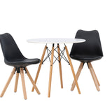 Jídelní stůl Danburi - Woodlook / Woodlook MDF + Jídelní židle Zeno - Nature Woodlook / Černá PP _2