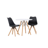 Jídelní stůl Danburi - Woodlook / Woodlook MDF + Jídelní židle Zeno - Nature Woodlook / Černá PP _2