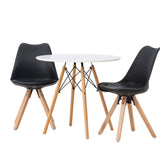 Jídelní stůl Danburi - Woodlook / Woodlook MDF + Jídelní židle Zeno - Nature Woodlook / Černá PP _2