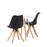 Jídelní stůl Danburi - Woodlook / Woodlook MDF + Jídelní židle Zeno - Nature Woodlook / Černá PP _2