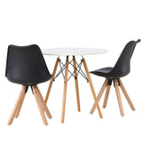 Jídelní stůl Danburi - Woodlook / Woodlook MDF + Jídelní židle Zeno - Nature Woodlook / Černá PP _2
