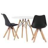 Jídelní stůl Danburi - Woodlook / Woodlook MDF + Jídelní židle Zeno - Nature Woodlook / Černá PP _2