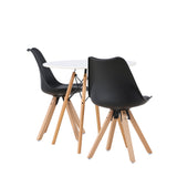 Jídelní stůl Danburi - Woodlook / Woodlook MDF + Jídelní židle Zeno - Nature Woodlook / Černá PP _2