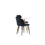 Jídelní stůl Danburi - Woodlook / Woodlook MDF + noční jídelní židle - Black / Black Velvet _2