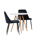 Jídelní stůl Danburi - Woodlook / Woodlook MDF + noční jídelní židle - Black / Black Velvet _2