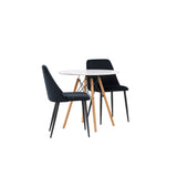 Jídelní stůl Danburi - Woodlook / Woodlook MDF + noční jídelní židle - Black / Black Velvet _2