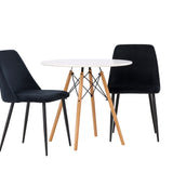 Jídelní stůl Danburi - Woodlook / Woodlook MDF + noční jídelní židle - Black / Black Velvet _2