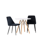 Jídelní stůl Danburi - Woodlook / Woodlook MDF + noční jídelní židle - Black / Black Velvet _2