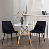 Jídelní stůl Danburi - Woodlook / Woodlook MDF + noční jídelní židle - Black / Black Velvet _2