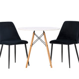 Jídelní stůl Danburi - Woodlook / Woodlook MDF + noční jídelní židle - Black / Black Velvet _2