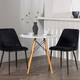 Jídelní stůl Danburi - Woodlook / Woodlook MDF + noční jídelní židle - Black / Black Velvet _2