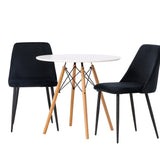 Jídelní stůl Danburi - Woodlook / Woodlook MDF + noční jídelní židle - Black / Black Velvet _2