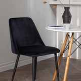 Jídelní stůl Danburi - Woodlook / Woodlook MDF + noční jídelní židle - Black / Black Velvet _2