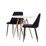 Jídelní stůl Danburi - Woodlook / Woodlook MDF + noční jídelní židle - Black / Black Velvet _2