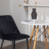 Jídelní stůl Danburi - Woodlook / Woodlook MDF + noční jídelní židle - Black / Black Velvet _2