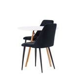 Jídelní stůl Danburi - Woodlook / Woodlook MDF + noční jídelní židle - Black / Black Velvet _2