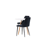 Jídelní stůl Danburi - Woodlook / Woodlook MDF + noční jídelní židle - Black / Black Velvet _2