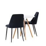 Jídelní stůl Danburi - Woodlook / Woodlook MDF + noční jídelní židle - Black / Black Velvet _2