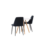 Jídelní stůl Danburi - Woodlook / Woodlook MDF + noční jídelní židle - Black / Black Velvet _2