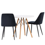 Jídelní stůl Danburi - Woodlook / Woodlook MDF + noční jídelní židle - Black / Black Velvet _2