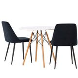 Jídelní stůl Danburi - Woodlook / Woodlook MDF + noční jídelní židle - Black / Black Velvet _2