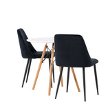 Jídelní stůl Danburi - Woodlook / Woodlook MDF + noční jídelní židle - Black / Black Velvet _2