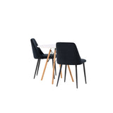 Jídelní stůl Danburi - Woodlook / Woodlook MDF + noční jídelní židle - Black / Black Velvet _2
