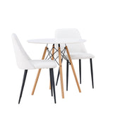 Danburi jídelní stůl - Woodlook / Woodlook MDF + noční jídelní židle - černá / bílá PU _2