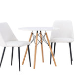 Danburi jídelní stůl - Woodlook / Woodlook MDF + noční jídelní židle - černá / bílá PU _2
