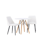 Danburi jídelní stůl - Woodlook / Woodlook MDF + noční jídelní židle - černá / bílá PU _2