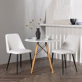 Danburi jídelní stůl - Woodlook / Woodlook MDF + noční jídelní židle - černá / bílá PU _2