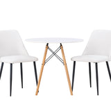 Danburi jídelní stůl - Woodlook / Woodlook MDF + noční jídelní židle - černá / bílá PU _2