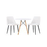 Danburi jídelní stůl - Woodlook / Woodlook MDF + noční jídelní židle - černá / bílá PU _2