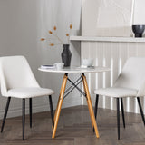 Danburi jídelní stůl - Woodlook / Woodlook MDF + noční jídelní židle - černá / bílá PU _2